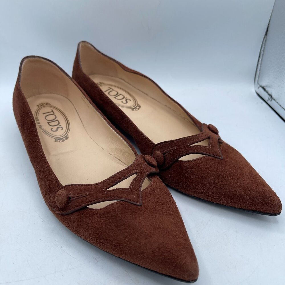 Tod's Women's Brown Suede Flats